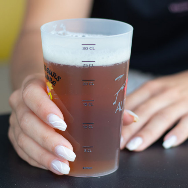 gobelet plastique réutilisable personnalisé 33 cl impression digitale couleurs illimitées