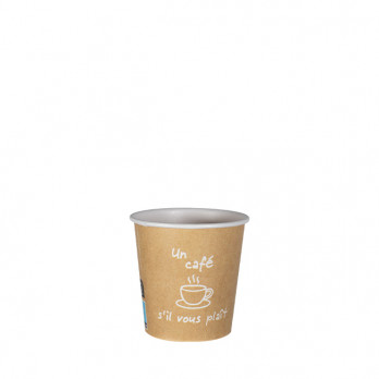 Gobelet carton kraft décoré 4 Oz - Collection naturelle