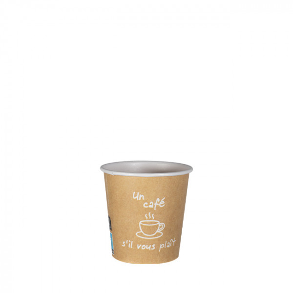 Gobelet carton kraft décoré 4 Oz - Collection naturelle