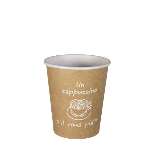 Gobelet carton kraft décoré 8 Oz - Collection naturelle