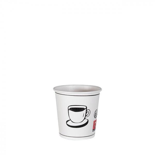 Gobelet carton blanc décoré 4 Oz - Collection tendance