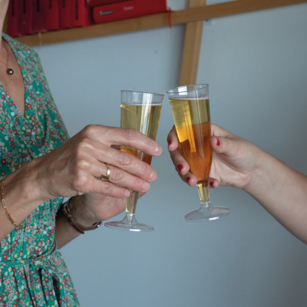 Flûte champagne réutilisable 15cl verres carafes luxe durable haut de gamme.