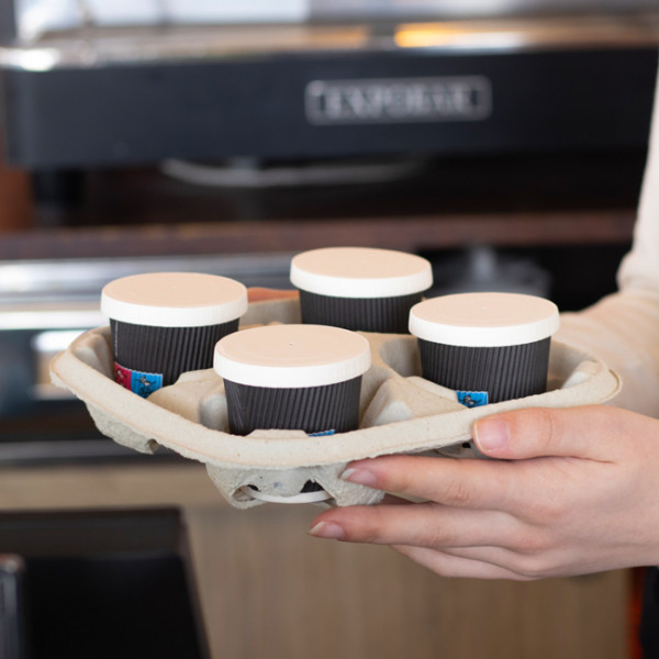 couvercle carton gobelet écologique blanc 6,3 cm sac bionique 80L éco-compostable