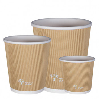 Gobelets kraft 100% carton 0% plastique triple paroi