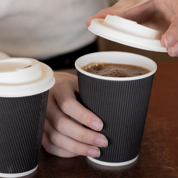 gobelet carton triple paroi noir 12 oz, gobelets en carton,