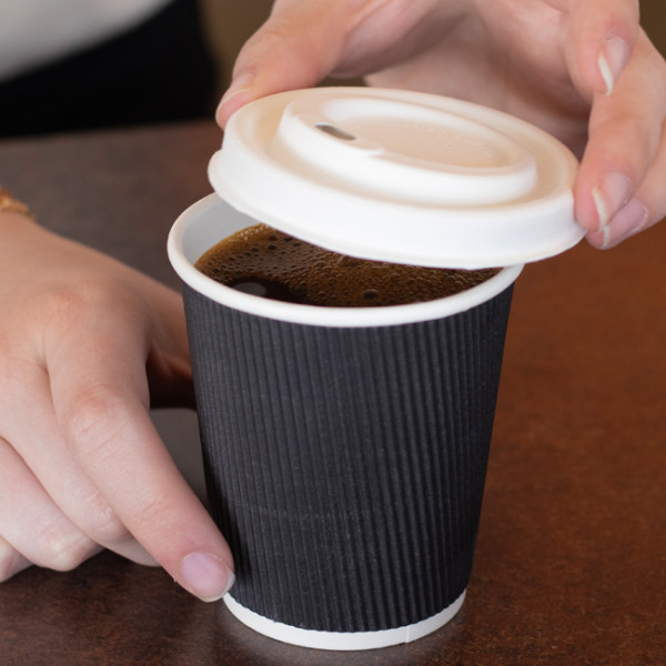 Couvercle en fibres de canne à sucre écologique et jetable pour gobelet en carton