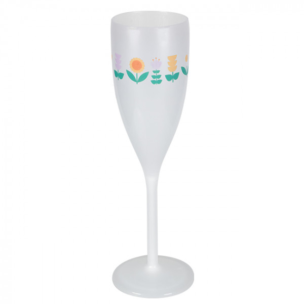 Flûte à champagne translucide personnalisée en quadrochromie