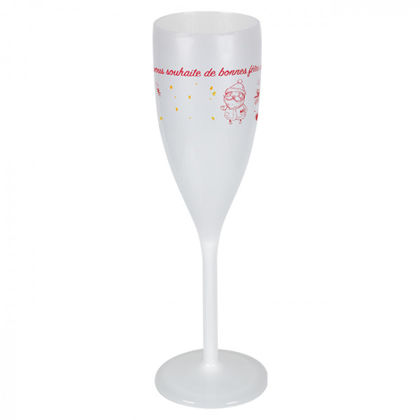 Flûte en plastique pour champagne imprimée avec logo