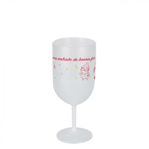 Personnalisation de verres à vin en plastique translucide