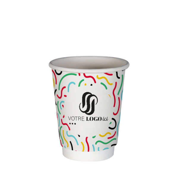 Gobelet 12 Oz en carton double paroi personnalisé - Impression 5 couleurs