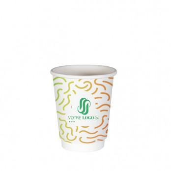 Gobelet 8 Oz en carton double paroi personnalisé - Impression couleurs illimitées