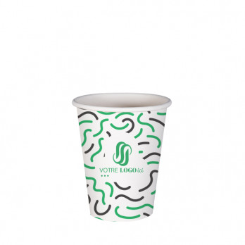 Gobelet 8 Oz 100% carton 0% plastique personnalisé - Impression jusqu'à 3 couleurs