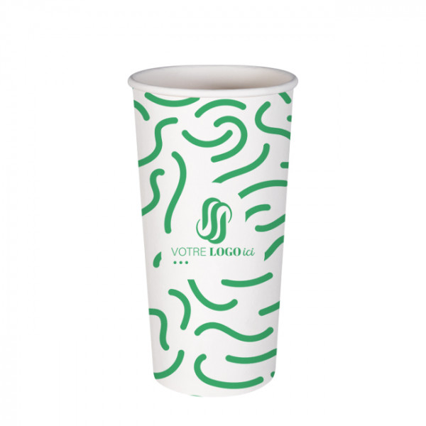 Gobelet 22 Oz 100% carton 0% plastique personnalisé - Impression jusqu'à 3 couleurs