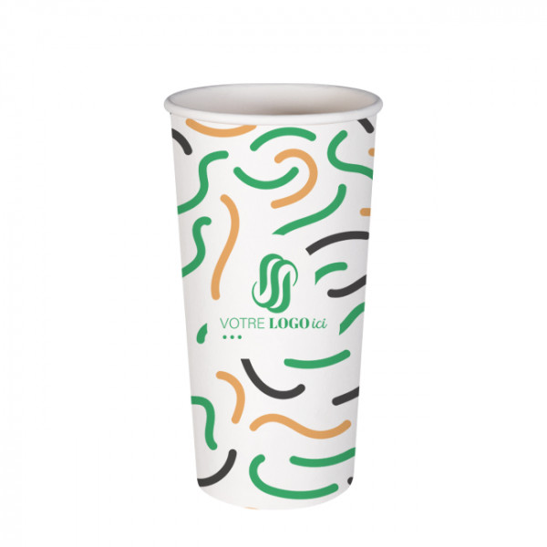 Gobelet 22 Oz 100% carton 0% plastique personnalisé - Impression jusqu'à 3 couleurs