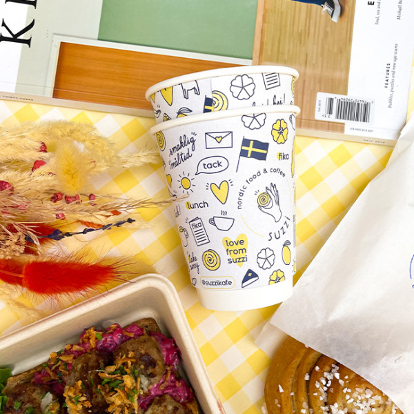 Gobelets en carton double paroi personnalisés avec couleurs pour coffee shop