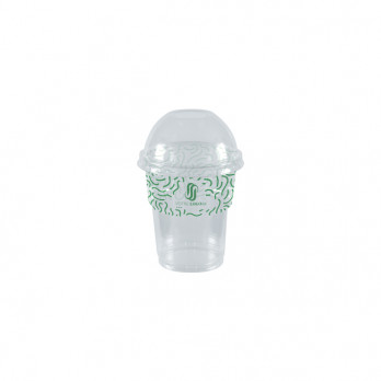 Gobelet à milkshake personnalisé en PET avec couvercle dôme 25 cL - Impression jusqu'à 4 couleurs