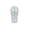 Gobelet à milkshake personnalisé en PET avec couvercle dôme 65 cL - Impression jusqu'à 4 couleurs