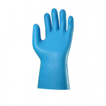 Paire gants latex bleu sur jersey coton taille S