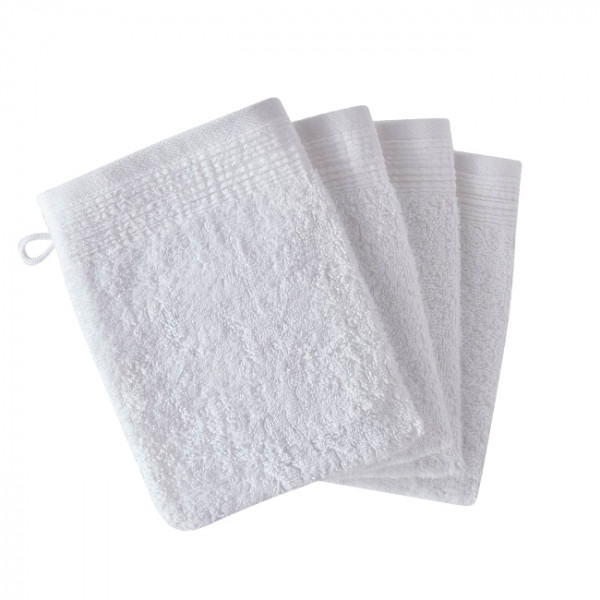Gant de toilette coton bio blanc