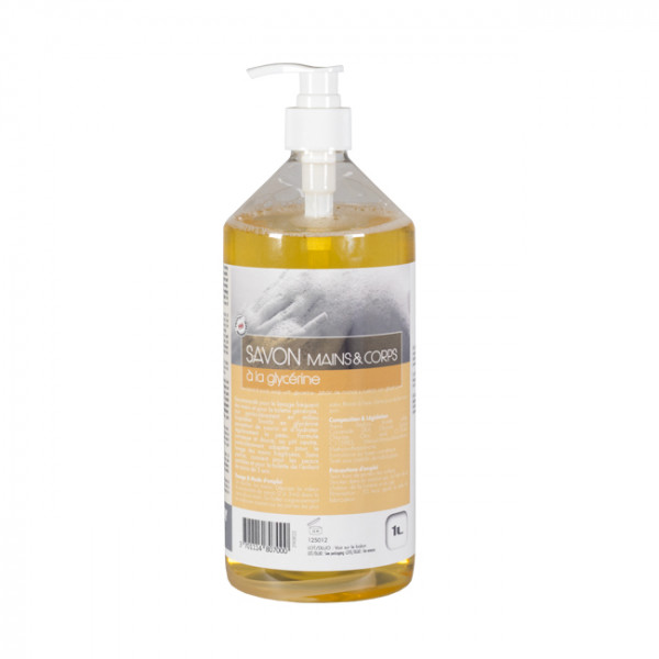 Savon glycérine pour mains et corps 1L