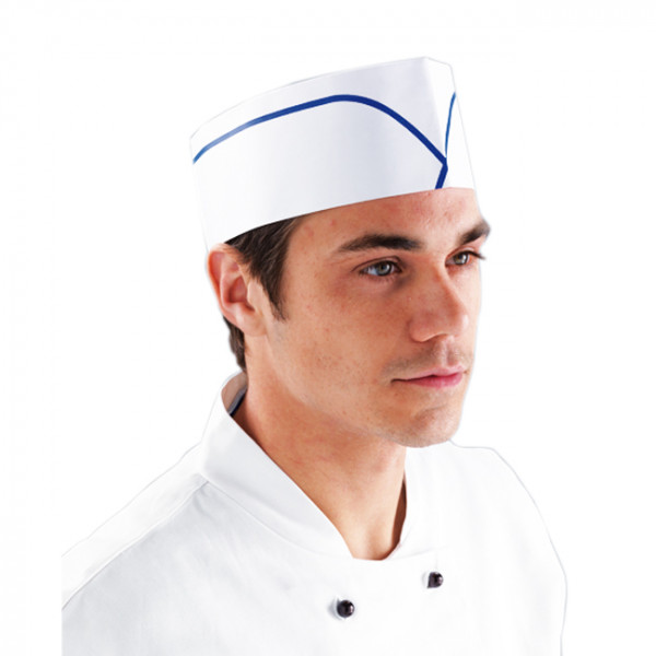 Calot blanc ajustable liseré bleu - EPI