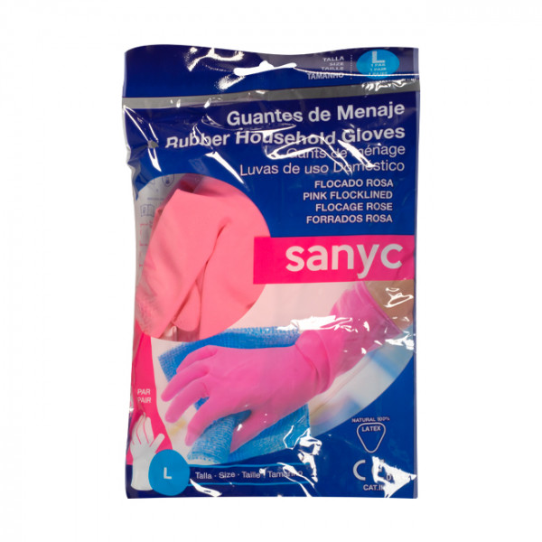 Gants rose en latex taille M et EPI.