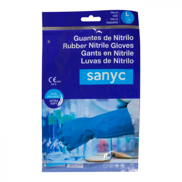 Gants nitrile bleu, taille M, EPI.
