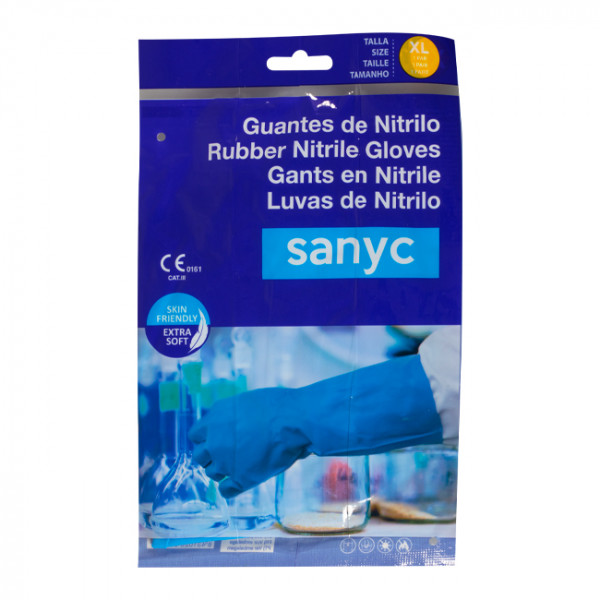 Gants de protection en nitrile bleu, taille L. EPI.