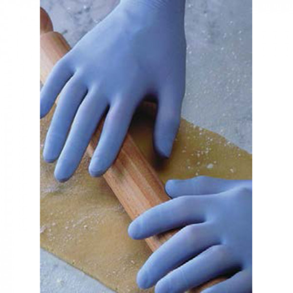 Gants de sécurité nitrile bleus taille L.