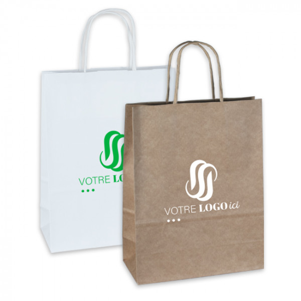 Sacs à poignées torsadées en papier personnalisés