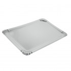 Plateau traiteur en carton argenté 28 x 42 cm