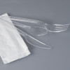 Kit couverts réutilisables 4 en 1 avec fourchette, couteau, cuillère à dessert et serviette blanche en sachet individuel