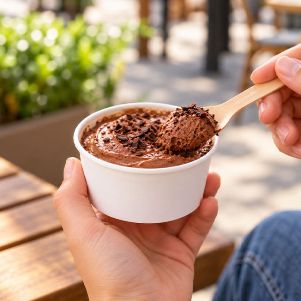 Pot à dessert en carton avec couvercle pour snacking