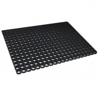 Tapis caillebotis caoutchouc noir - 100 x 150 cm