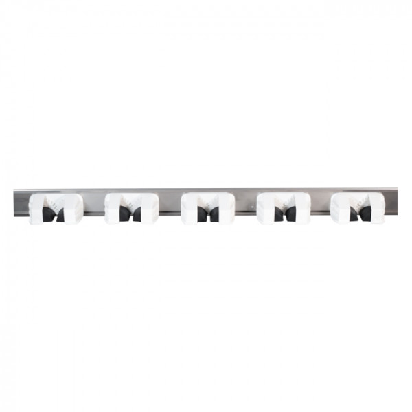 Support mural inox pour manche 5 accroches - 90 cm