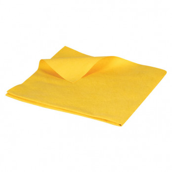 Lavette microfibre non tissée lisse jaune