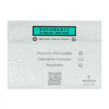 Pochette en papier porte-documents adhésive 