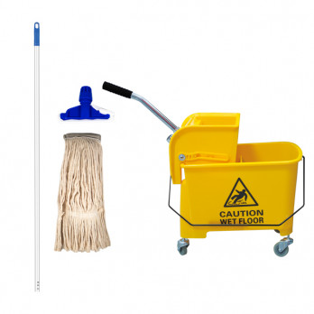 Kit chariot de lavage avec presse Puma 20 L + balai Faubert