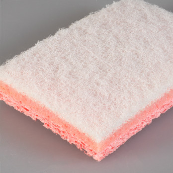 Éponge végétale sur tampon blanc abrasif - Grand format