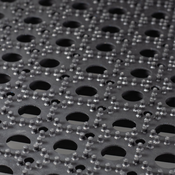 tapis exterieur caillebottis caoutchouc noir D20004 50 x 80 cm