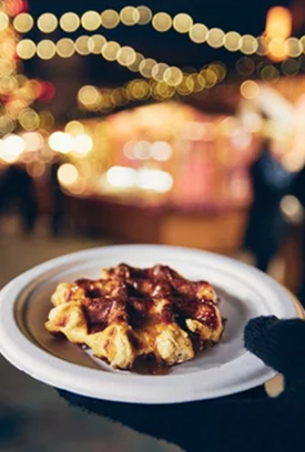 assiette jetable marché de noël gaufre