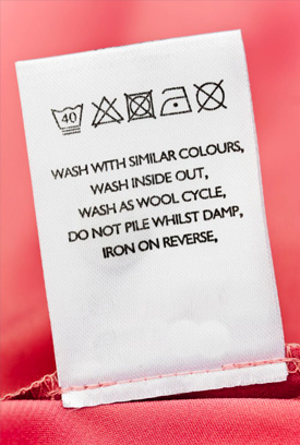 symboles étiquette vêtement