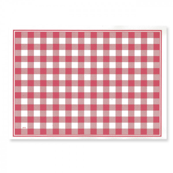Set de table en papier vichy rouge et blanc 30x40 cm
