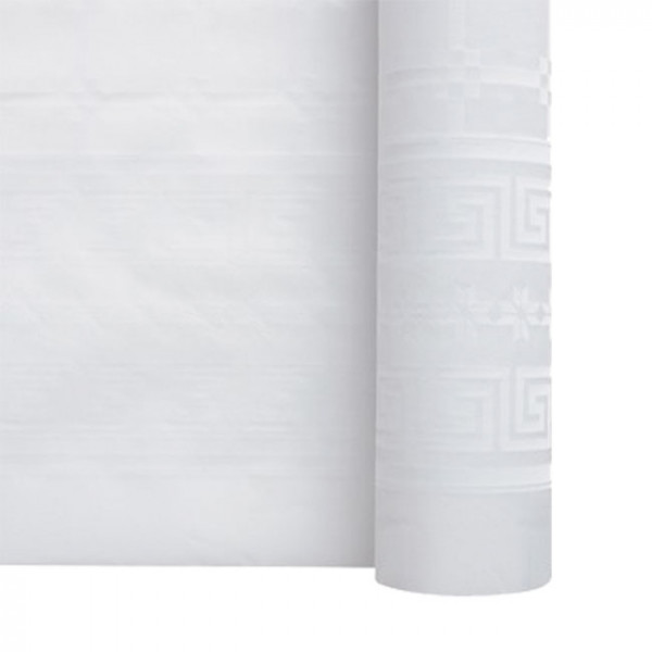 Nappe en papier blanc damassé 1,18 x 50 m