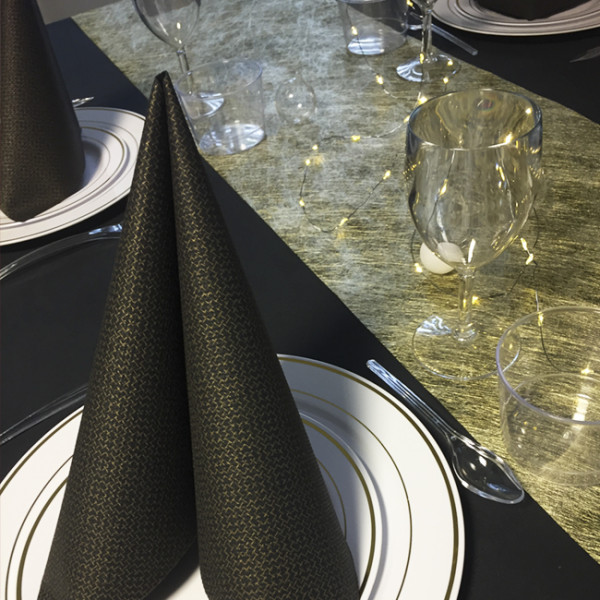 nappe papier soft intissé noire 25 m F50049NOI en rouleau 1.20 x 25 m nappe en intissé soft noire nappe papier soft intissé noire 25 m F50049NOI