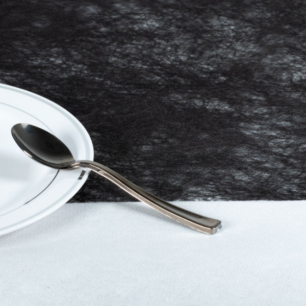 Chemin de table romance noir, chemin de table fibre intissée noir, chemin de table romance noir.