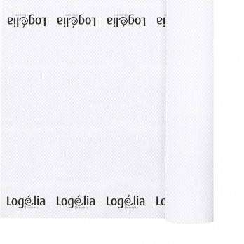 Nappe en papier gaufré blanc 1,20 x 25 m - Impression 1 couleur