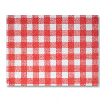 Set de table en papier gaufré vichy rouge et blanc 30 x 40 cm