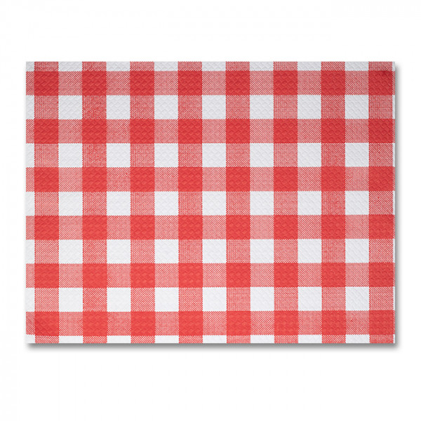 Set de table en papier gaufré vichy rouge et blanc 30 x 40 cm