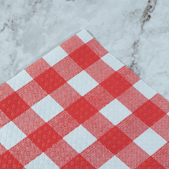 Set de table en papier gaufré vichy rouge et blanc 30 x 40 cm